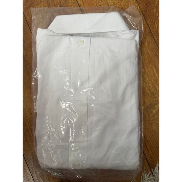 Men’s White Formal Dress Shirt L3 16–16.5 32/33 New Poly Cotton - Picture 3 of 3